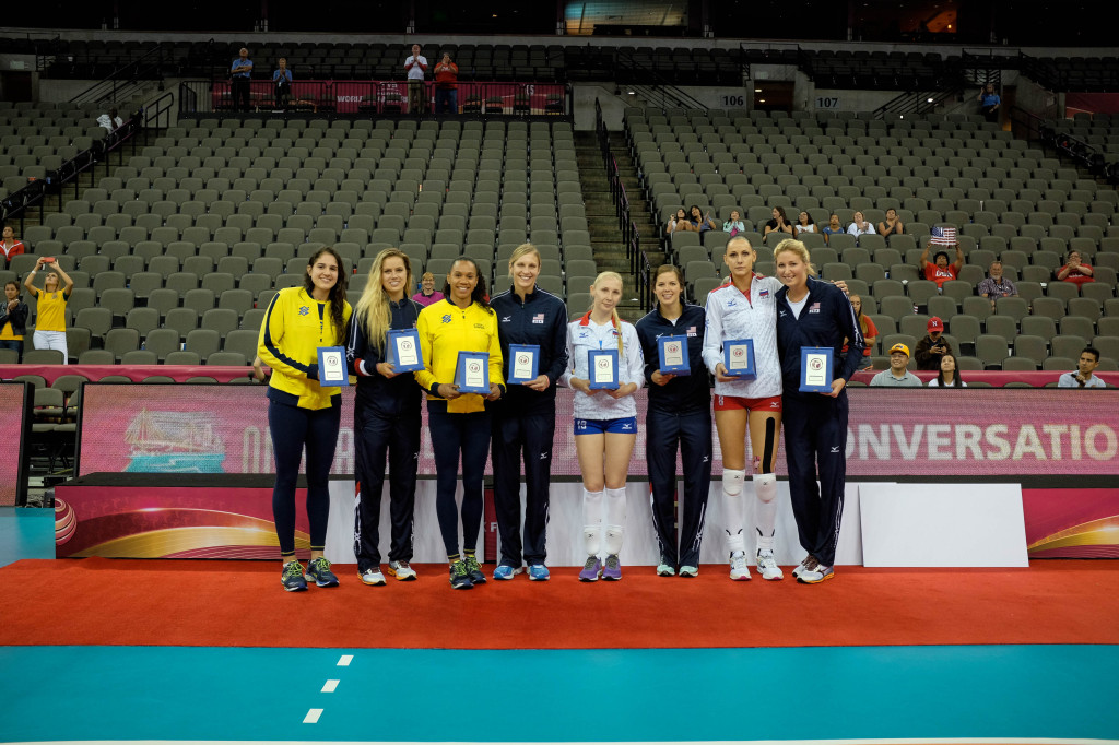 during their game in the FIVB World Grand Prix Finals.