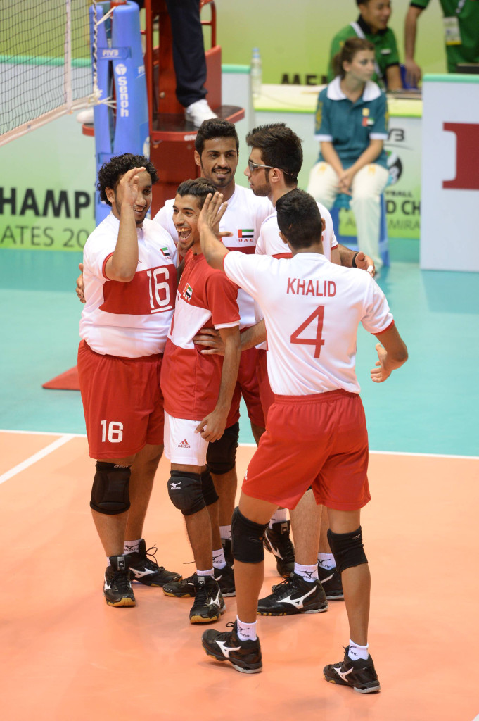 United Arab Emirates celebrate one point