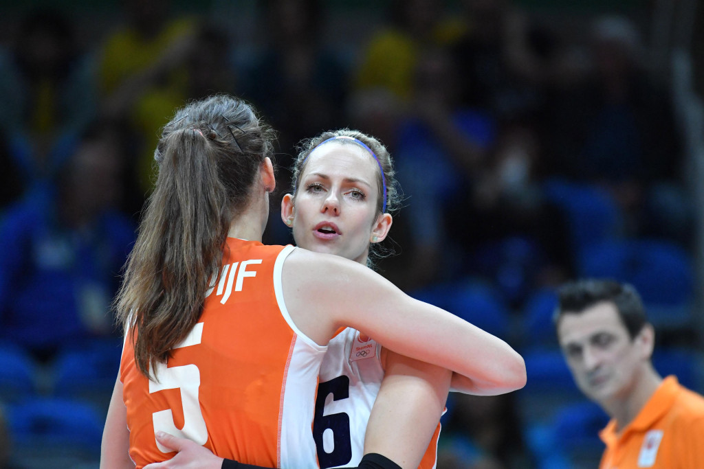 Robin De Kruijf and Debby Stam-Pilon of the Netherlands