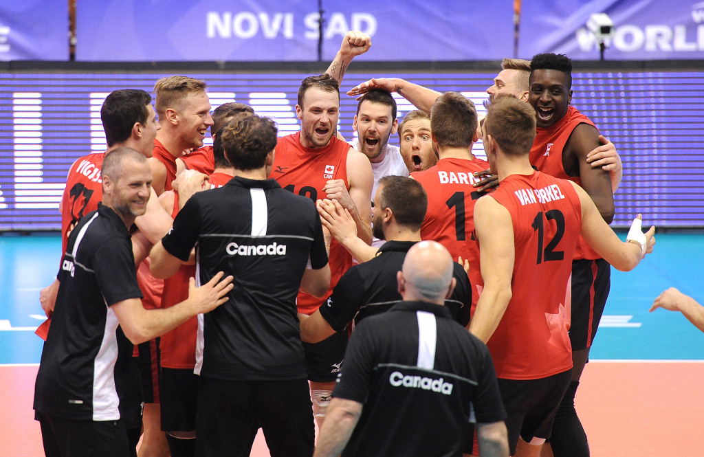 Canada team celebrating victory over USA